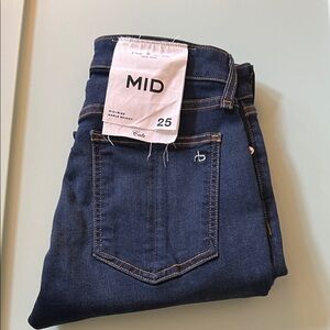 Rag and bone mid rise ankle skinny cate Women's Dark Blue Denim Jeans 25